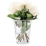 TREND FOR HOME Blumenvase Gross 19.5 cm Vase Glas Glasvase für Blumen Glasblumenvase Tischvase Dekovase Klarglasvase Deko-Vase aus Glas Wohnzimmer Deko Dekorative Vase | 1965 ml | ⌀ 14.2 cm | Alyssa