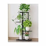 Pflanzenständer Metallregal, Mehrere Blumentopfhalter-Regale Blumentopf Display Rack Für Balkon Garten Innen Außen Ecke, Pflanzenständer, Metall Topf Rack ( Farbe : Schwarz , Größe : 41x22x108cm )