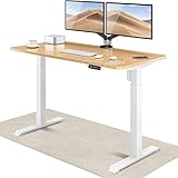 Desktronic Höhenverstellbarer Schreibtisch (140x70 cm) - Sitz- & Stehpult mit Ladebuchsen - Schreibtisch Höhenverstellbar Elektrisch Touchscreen & Stahlfüßen - Schreibtisch Höhenverstellbar