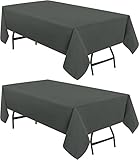 Utopia Kitchen Polyester Tischdecke - 52x86 Zoll (132x218 cm) Tischdecke - In der Maschine waschbar - Ideal für Partys, Veranstaltungen, Hochzeiten und Restaurants (2er-Pack, Grau)