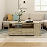 Chusui Couchtisch, Wohnzimmertisch, Wohnzimmer Tisch Für Couch, Coffee Table, Beistelltisch, Sofatisch, Sonoma-Eiche 102x55x42 cm Holzwerkstoff