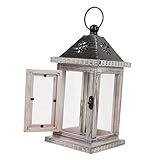 Warmhm 1 Stück Eisen-Kerzenhalter Für Den Außenbereich Metalldekoration Esstischdekoration Metall-Außendekoration Laternenhalter Retro-Kerzenhalter Laterne Holz-Kerzenlaterne