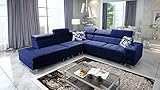 all4all Ecksofa mit Schlaffunktion Hugo IX XXL Big Sofa Wohnlandschaft L-Form mit Bettkasten Gewebe Gesteppt Seite Links Rechts Modern 26 (Magic Velvet 2216, Seite Links)