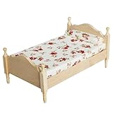 ibasenice 1 Stück Puppenhaus Blanko Einzelbett Mit Matratze Miniaturmöbel Mikro Puppenbett Dekor Winzige Puppenmöbel Miniaturmöbel Bett Holz Weiß Mini Zubehör Bett Modell Handwerk