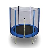 Trampolin for Kinder, 4,5 Fuß, 6 Fuß, 8 Fuß, 10 Fuß, 12 Fuß, 14 Fuß, 15 Fuß, 16 Fuß Trampolin mit Netz, rechteckiges Sprungtrampolin for den Außenbereich (Color : Blau, Größe : 16Ft)