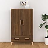 BULANED Highboard, Kommode, Sideboard, Komodenschrank, Schuhkommode, Kleiderkommode, Küchenanrichte, Esszimmerschrank, Flurkommode, Braun Eichen-Optik 70x31x115 cm Holzwerkstoff