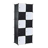 Ribelli Kleiderschrank aus 10 Würfeln 75 x 47 x 180 cm, Modularer Speicher-Organisator, Tragbarer Aufbewahrungsschrank mit Hängestangen, Garderobe, Kleiderstange für Kleidung, Schuhe, Spielzeug