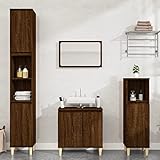 MATTUI Badmöbel-Set, 3-teilig, Braun aus Eichenholz