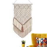 JMEDIC Makramee Wandbehang Wandkunst Woven Quaste Tapisserie | Schön für Boho Home Decor, Wohnung, Kinderzimmer und Partydekorationen