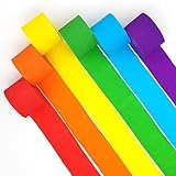 Regenbogen-Krepppapier-Luftschlangen, Party-Dekorationen, 4,3 cm breit, 6 Rollen