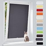 Plissee ohne Bohren Plissees Klemmfix Die Aluleisten,Anthrazit 35x100cm Easyfix Plisseeroll Rollo für Fenster Einfache Montage Sichtschutz und Sonnenschutz