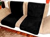 Holzdrehteile Sofaläufer Sesselläufer Überwurf Sesselschoner Schoner Läufer 50 x 140 Lederoptik schwarz