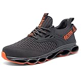 LARNMERN Arbeitsschuhe Sicherheitsschuhe Damen Dämpfung Stahlkappe Arbeitsturnschuhe Komfort Mode Schutzschuhe Atmungsaktiv Leicht(Grau,36EU)