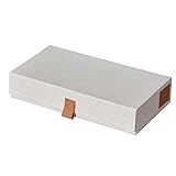 LOVE IT STORE IT Premium Aufbewahrungsbox für Brillen - Brillenbox aus hochwertigem Leinen-Baumwollmix, innen Samt - Mit 5 Fächern - Beige - 30x17x6 cm