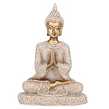 LetCart Buddha Statue, die sitzende Buddha-Statue meditiert, die Figur-Handwerk für Hauptdekorations-Verzierung schnitzt(A# Gold)