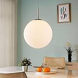 Lindby Pendelleuchte 'Marike' (Modern) in Weiß aus Glas u.a. für Wohnzimmer & Esszimmer (1 flammig, E27) - Hängelampe, Esstischlampe, Hängeleuchte, Wohnzimmerlampe