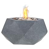 7Penn Feuerstelle für Terrasse, Tisch, Feuerstelle, für den Innen- und Außenbereich, 29,5 cm, geometrischer Zement-Feuerstelle, Tischplatte, Feuerschale mit Steinen