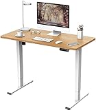 FLEXISPOT EF1 120x80cm Elektrisch Höhenverstellbarer Schreibtisch - Schnelle Montage, Memory-Handsteuerung - Sitz-Stehpult für Büro & Home-Office (ahorn, weiß Gestell)