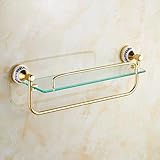 Badezimmer-Eckregal aus Glas mit Handtuchhalter, Wandhalterung, extra Dickes Gestell aus gehärtetem Glas