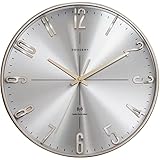 GOODERY Funkwanduhr Ø 30 cm Leise 3D | Große, Moderne, Analoge Wanduhr ohne Laute Tickgeräusche, Fast lautlos | Dekoration für Jede Wand | Uhr, Funk | Funkuhr | Silber