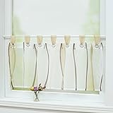 Joyswahl Scheibengardine Voile Bistrogardinen mit Schlaufen Leonie Kurzstore HxB 45x90cm Sand 1er Pack