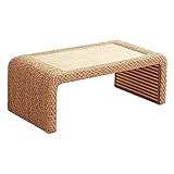 Rattan-Stroh-Couchtisch im japanischen Stil, Massivholz, Tatami-Teetisch, Balkon, Erkerfenster, niedriger Tisch, Kleiner Esstisch in der Wohnküche