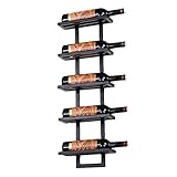 Wine Rack Ceiling Wine Racks Bar Restaurant Wine Glass Rack Home Hanging Stemware Holder Wall Mounted Metall Black for 2-6 Bottles Wine Shelf Bottle Holder Stand 5 Bottle