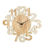 SOCUY Wanduhr Küche Wanduhr Aus Holz, Kreativ, Dimensional, 3D, Lautlos, Nicht Tickend, Wohnzimmer, Schlafzimmer, Büro, Küche Wanduhren Modern Wohnzimmer