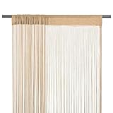 UTUMAX Home & Garden Fadenvorhänge, 2 Stück, 140 x 250 cm, Beige