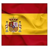 DecoCat Herdabdeckplatte Ceranfeld 65x60 cm Einteilig Spanische Flagge Rot (01768) Schneideplatte Glas Kochfeldabdeckung Herdabdeckung Induktionsschutz