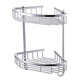 MAVNES Duschablage Ecke Badezimmer-Wandregal, zweilagiges Eck-Duschablage-Organizer-Rack, dreieckige Aluminiumregale