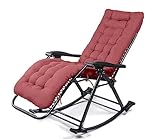 Schwerelosigkeitsstuhl, tragbar, zusammenklappbar, Lounge-Sessel, bequem, zum Entspannen, Schaukeln, Entspannen, mit Kissen aus Baumwollstoff, Nickerchen-Liegestuhl 4