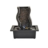 Zimmerbrunnen Modern Desktop-Brunnen. LED Glücklicher Reichtum Transfer Ball Rockery Wasserfall Flowing Wasser Desktop Brunnen Harz Landschaft Ornament Home Decoration für Wohnzimmer oder Büroräume