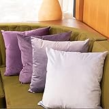 Tayis 4er Set Samt Kissenbezug 45x45 cm Violett Glatt Weicher Kissenbezüge Dekorative Kissenhülle Dekokissen mit Verstecktem Reißverschluss für Wohnzimmer, Sofa, Couch, Schlafzimmer - Pastell Lila