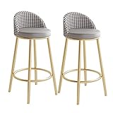 MOBYAT Familienhocker, Barhocker, Barhocker, 2er-Set, PU-Leder, gepolsterter Familienhocker, Barhocker, Barhocker mit Rückenlehne, Frühstücksküche, Barstühle für Zuhause, Küchenbar, 60/65