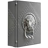 banjado® XXL Medizinschrank abschliessbar mit Motiv Eisentor 35x46x15cm - großer Arzneischrank/Medikamentenschrank aus Metall zur Medikamenten Aufbewahrung - Apothekerschrank mit 3 Schlüsseln