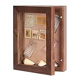 12,7 x 17,8 cm Schattenbox mit Glas, kleine Schattenboxen mit Tür für Muscheln, Taxidermie, Andenken, Fotos, Tickets, Münzen – Walnuss