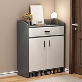 Schuhschrank Schmal Hoch, Schuhschrank Mit 1 Schublade, Schuhaufbewahrungsschrank,Schuhablagen Im Flur, Hohes Schuhregal, Für Eingangsbereich, Schlafzimmer, Wohnzimmer, Wohnung ( Color : B , Size : 60