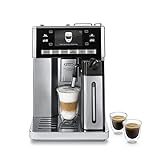 De'Longhi PrimaDonna ESAM 6900.M Kaffeevollautomat mit LatteCrema Milchsystem, Cappuccino und Espresso auf Knopfdruck, 4,6 Zoll TFT Farbdisplay, Trinkschokoladenfunktion, Edelstahlgehäuse, silber