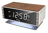 Technoline mit Qi-Ladefläche Retro WT487 Wireless Charger, Holz-Optik, 16,7 x 8,7 x 7,8 cm