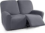 IMYOGI Hochelastischer Sofabezug für Liegesofas, 6-teiliger Sofabezug für Liegesofas aus Polyester + Spandex, dick, weich, waschbar, Schonbezüge für Liegesofas, grau