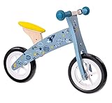kamelshopping Laufrad aus Holz, für Kinder ab 18 Monaten, verstelbarer Sitz, bis 20 kg, Kinderlaufrad für Mädchen und Jungen (blau)