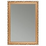 CLAMARO 'Karl' Antik Wandspiegel 50x80 cm mit Rahmen | Bronze | Shabby Chic Vintage Barock Spiegel mit Holzrahmen | Barockspiegel inkl. Metall Aufhänger und Montagematerial