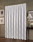 Maßgeschneiderte weiße Scherli Voile Store Gardine“Lanciano“, Kräuselband, Vorhang nach Maß, Gardinen nach Maß, Höhe 90 – 295 cm (Silber, 170 x 300 cm/HxB)