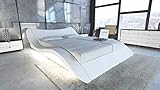 Sofa Dreams Komplettbett Frankfurt mit Lattenrost und Matratze LED Licht Lederbett in versch. Größen Designerbett (200 x 220 cm, Weiss)