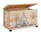 Spielzeugkiste Indianergeschichte - Spielzeugkiste Holzkiste Kinderzimmer Deko personalisierbar