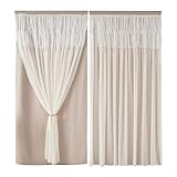 Clode® Blackout Curtains 2 Panels 100×180cm 2 Panels Home Curtains Layered Solid Plain Panels and Sheer Sheer Curtains Window Curtain Panels 39'' Basic Drapes for Bedroom Living Room