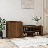 FAMIROSA Schuhschrank Braun Eichen-Optik 130x35x54 cm Holzwerkstoff