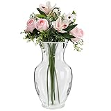 Belle Vous Große Vase aus Klarem Kristallglas - 28 cm Hohe Vase - Glasvase Zylinder Blumenvase Modern & Dekorativ - Für Zuhause, Hochzeit, Geschenk, Tisch- & Bürodekoration