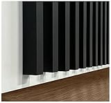 Clamaro 'Artem' 12 Stk. Lamellenwand Leisten 28x37 mm x 275 cm* mit Nut-Aussparung für einfache Klebemontage | Dekowand MDF Holzlamellen für z.B. Akustikpaneele oder Wandpaneele | Schwarz matt